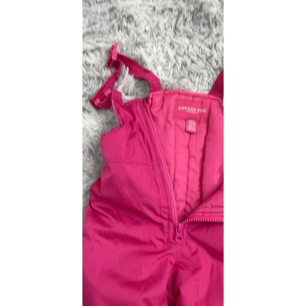 London Fog Baby Girls Pink Winter Snow Bib Overalls Ski Pants Size 12M